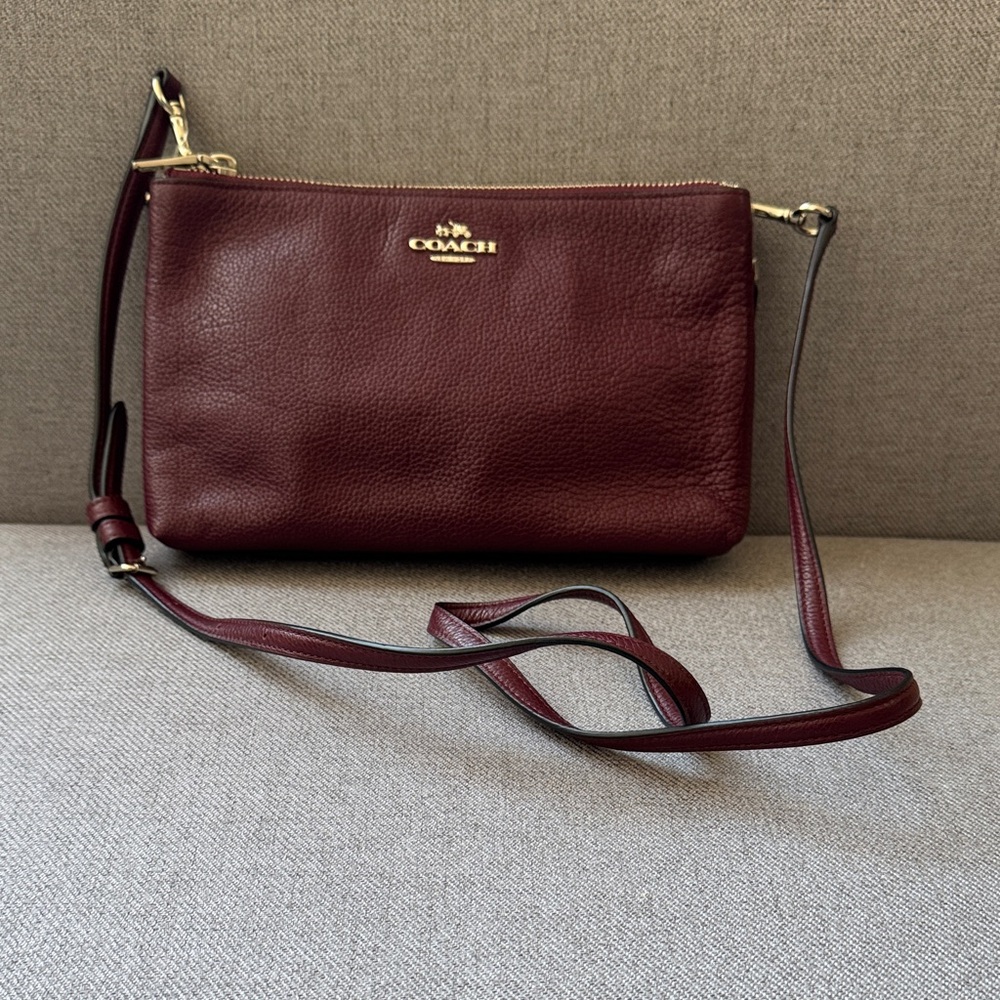 Coach Burgundy Leather Crossbody Bag